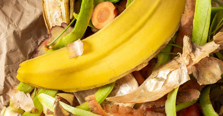 Epeluchure de banane et restes alimentaires