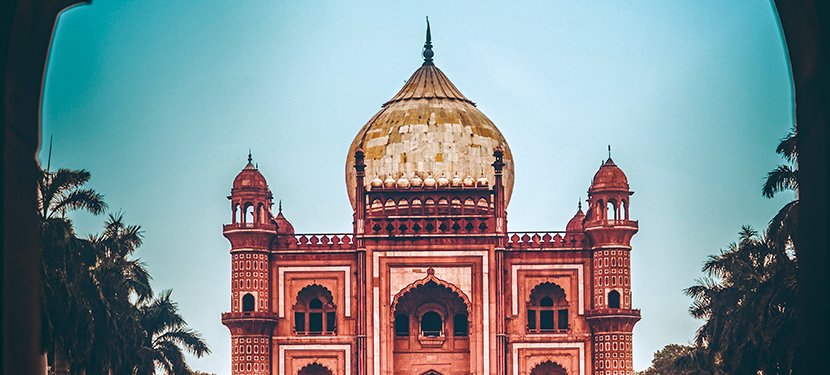 Vue d'un palais en Inde