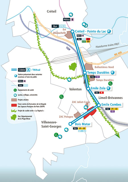 Plan des 5 stations du parcours