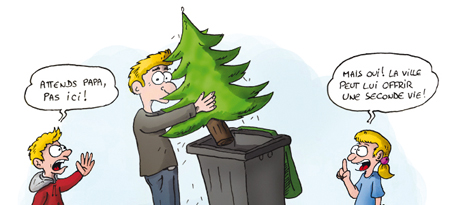 Illustration recyclage sapin