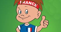 Illustration d'un enfant footballer avec le maillot de l'équipe de France