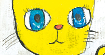 Illustration tête de chat jaune
