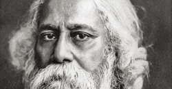 Rabindranath Tagore et une de ses oeuvres