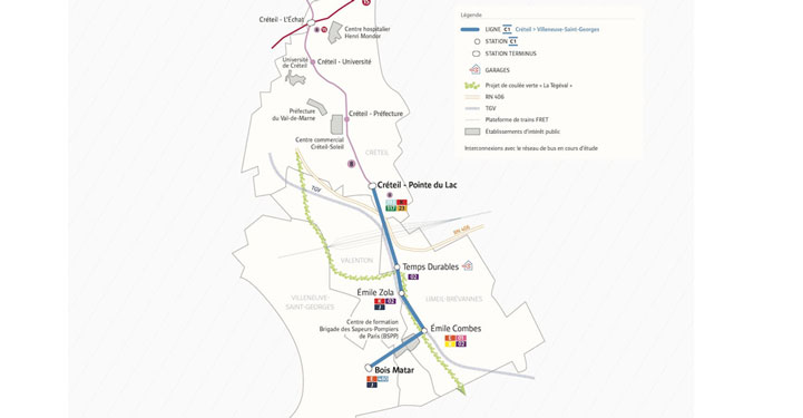 Plan des travaux téléphérique à Créteil
